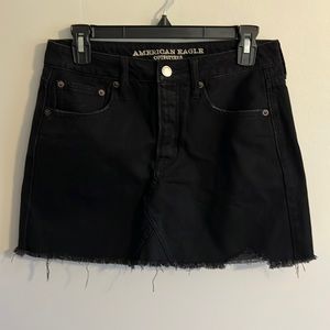 American eagle black denim mini skirt size 6